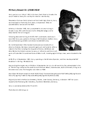 A preview of a PDF biography for Orr, Harry Edward